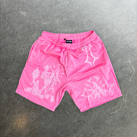 Crossed Mesh Shorts Pink